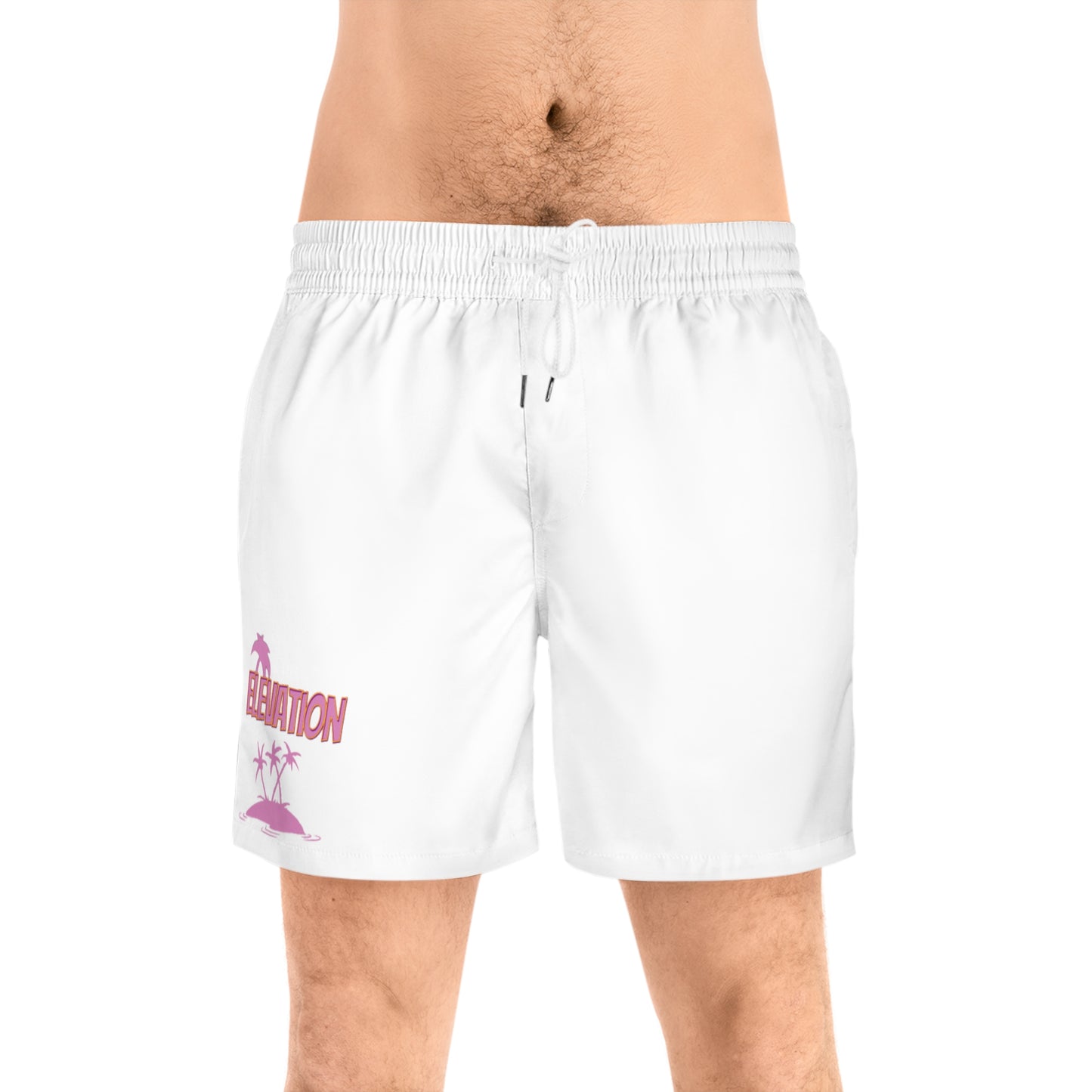 Men's Mid-Length island themed elevation shorts (AOP)