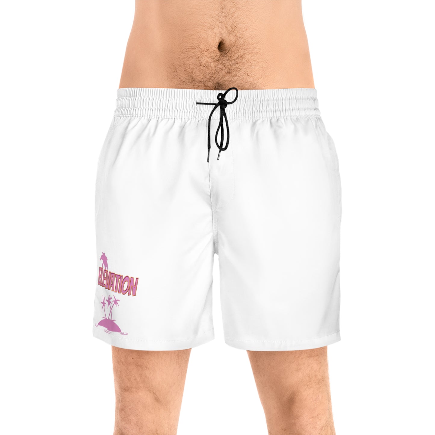 Men's Mid-Length island themed elevation shorts (AOP)