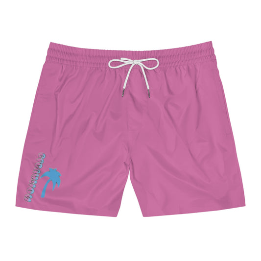 Men's Mid-Length cotton-candy beach themed shorts